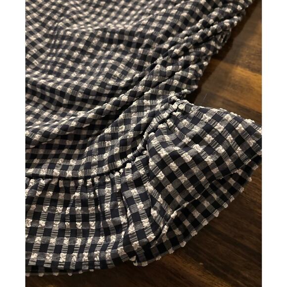 J Crew Women's 16 Swimsuit Dress One Piece Strapless Ruched Bandeau Gingham - Picture 3 of 13